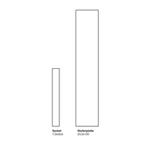Sockel 7,2x59,6 und Stufenplatte 23,3x120