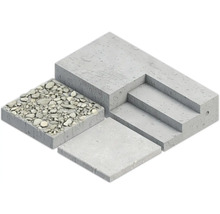 Illustration von Trittstufen, Pflastersteinen und Betonplatten.