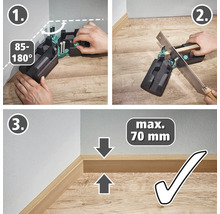 Anleitung zur Verwendung einer Gehrungslade zum Zuschneiden von Sockelleisten