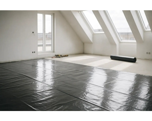 Raum mit Abdeckfolie auf dem Boden zum Schutz vor Schmutz