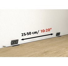 Abstand zwischen Sockelleistenbefestigungen beträgt 25 bis 50 Zentimeter