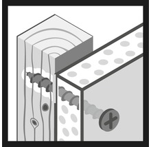 Illustration einer Holzverbindung mit Schrauben