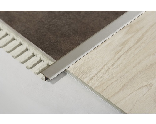 Trenn- und Abdeckprofil Dural T-Floor Aluminium Länge 100 cm Höhe 8 mm Sichtfläche 25 mm Titan