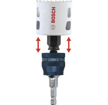 Bosch Logo mit Power Change Plus Schnellwechselsystem und einer Lochsäge