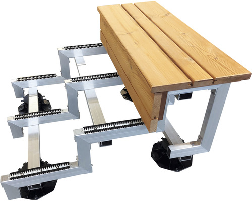 Produktbild 2 (groß) Holzbank mit höhenverstellbarem Untergestell