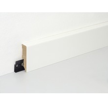 Sockelleiste aus Holz mit Befestigungsclip an der Wand