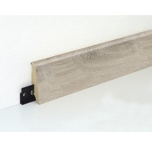 Fußleiste mit Befestigungsclips an einer Wand