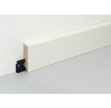 Sockelleiste aus Holz mit Befestigungsclip an der Wand