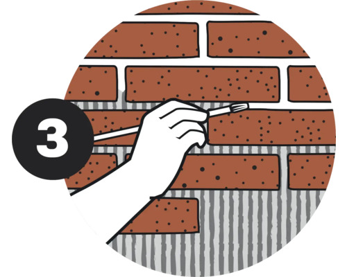 Produktbild 16 (groß) Illustration einer Fuge, die mit einem Pinsel bearbeitet wird, dargestellt in einem Kreis mit der Zahl 3.
