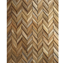 Holzverkleidung im Fischgrätmuster für Innenräume