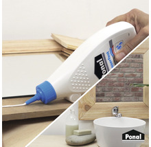 Anwendung von Ponalleim beim Spiegelrahmenbau und Waschbecken im Badezimmer