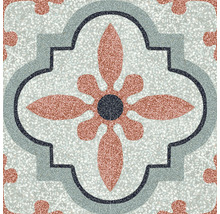 Dekorative Bodenfliese mit floralem Muster