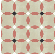 Muster mit sich kreuzenden Kreisen und Quadraten für Bodenfliesen