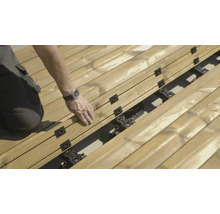 Verlegung von Terrassendielen mit einem unsichtbaren Befestigungssystem