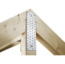 Holzkonstruktion mit Nagelplatte zur Verbindung von Holzbalken
