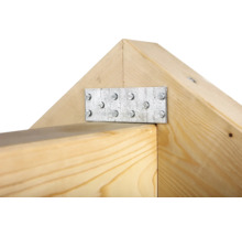 Holzbalkenkonstruktion mit Verbindungselement aus Metall