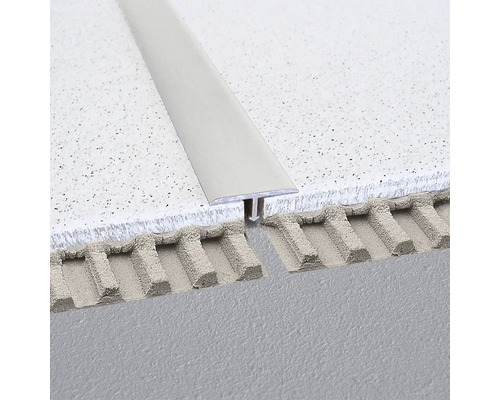 Trenn- und Abdeckprofil T-Floor Aluminium Länge 250 cm Höhe 8 mm Sichtfläche 25 mm silber