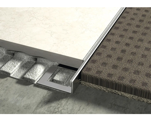 Übergangsprofil zwischen Fliesen und Teppichboden