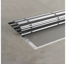 Bodeneinbauschmutzfangmatte aus Aluminium und Textil auf Fliesenboden