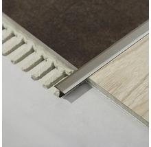Installierte Bodenprofile zwischen zwei verschiedenen Bodenbelägen