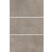 Drei graue Wandfliesen mit matter Oberfläche