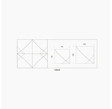 Diagramm einer Dunstabzugshaube mit Maßangaben