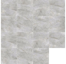 Mehrere graue Fliesen mit Marmormuster.