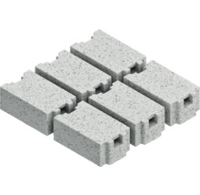 Sieben graue Porenbetonsteine mit Nut und Feder