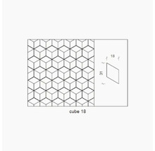 Cube 18 Fliesenmuster mit Größenangaben