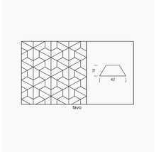 Favo Muster mit geometrischem Design und Maßangaben