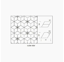 Würfelstern Muster mit Maßangaben