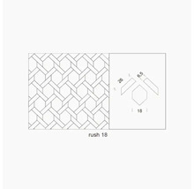 Muster Rush 18 mit geometrischem Design und Maßangaben