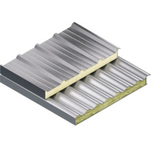 Profilbleche mit Dämmung im Querschnitt