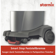 Starmix Staubsauger mit Feststellbremse für die Parkposition