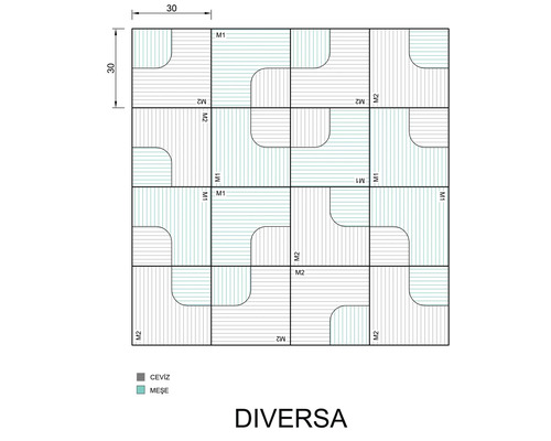 Designparkett 15.0 Diversa lackiert Farbe 320