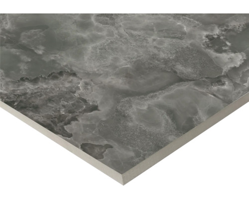 Feinsteinzeug Wand- und Bodenfliese Sheffield black poliert und rektifiziert 119 x 119 x 1 cm
