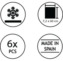 Symbole für Frostbeständigkeit, Größe 7,2 x 60 Zentimeter, 6 Stück, hergestellt in Spanien