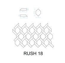 Abbildung des Mosaikmusters RUSH 18 mit Maßangaben