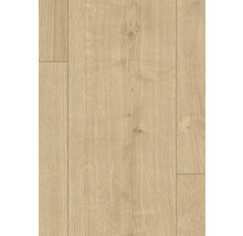 Nahaufnahme von Laminatboden in Holzoptik