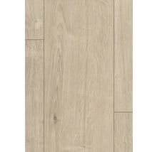 Nahaufnahme von Laminatboden mit Holzoptik.