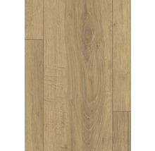 Nahaufnahme von Laminatboden in Holzoptik