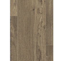 Nahaufnahme von Laminatboden in Holzoptik