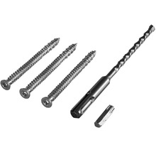 Drei Schrauben, ein Bohrer und ein Bit