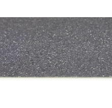 Nahaufnahme einer dunkelgrauen Bodenfliese mit gesprenkeltem Muster.