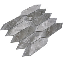Mosaikfliese in Pfeilform mit Marmoroptik
