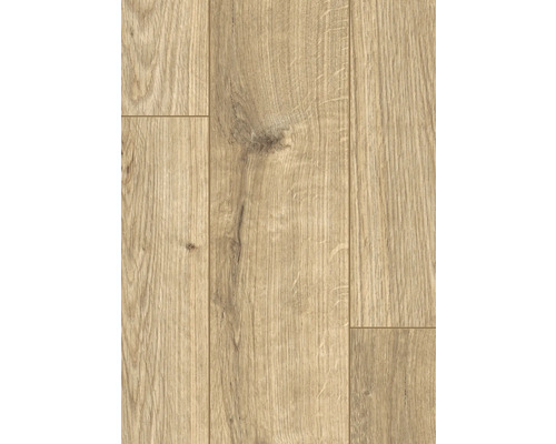 Nahaufnahme von Laminatboden in Holzoptik