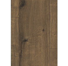 Nahaufnahme von Laminatboden in Holzoptik