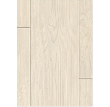 Nahaufnahme von Laminatboden mit hellem Holzdekor