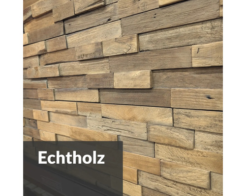 Holzverblender Teak Reclaimed Charred 20x50 cm