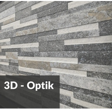 Wandverkleidung mit 3D-Optik aus Stein